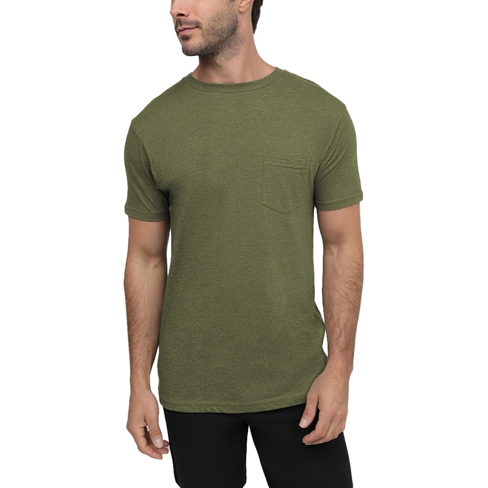 image:imagePocket T Shirts for Men Soft Cotton Crew Neck Fitted Casual Tees S4XLOlive Green Nologo