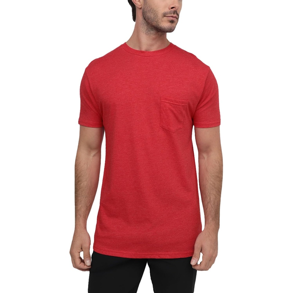 image:imagePocket T Shirts for Men Soft Cotton Crew Neck Fitted Casual Tees S4XLRed Nologo