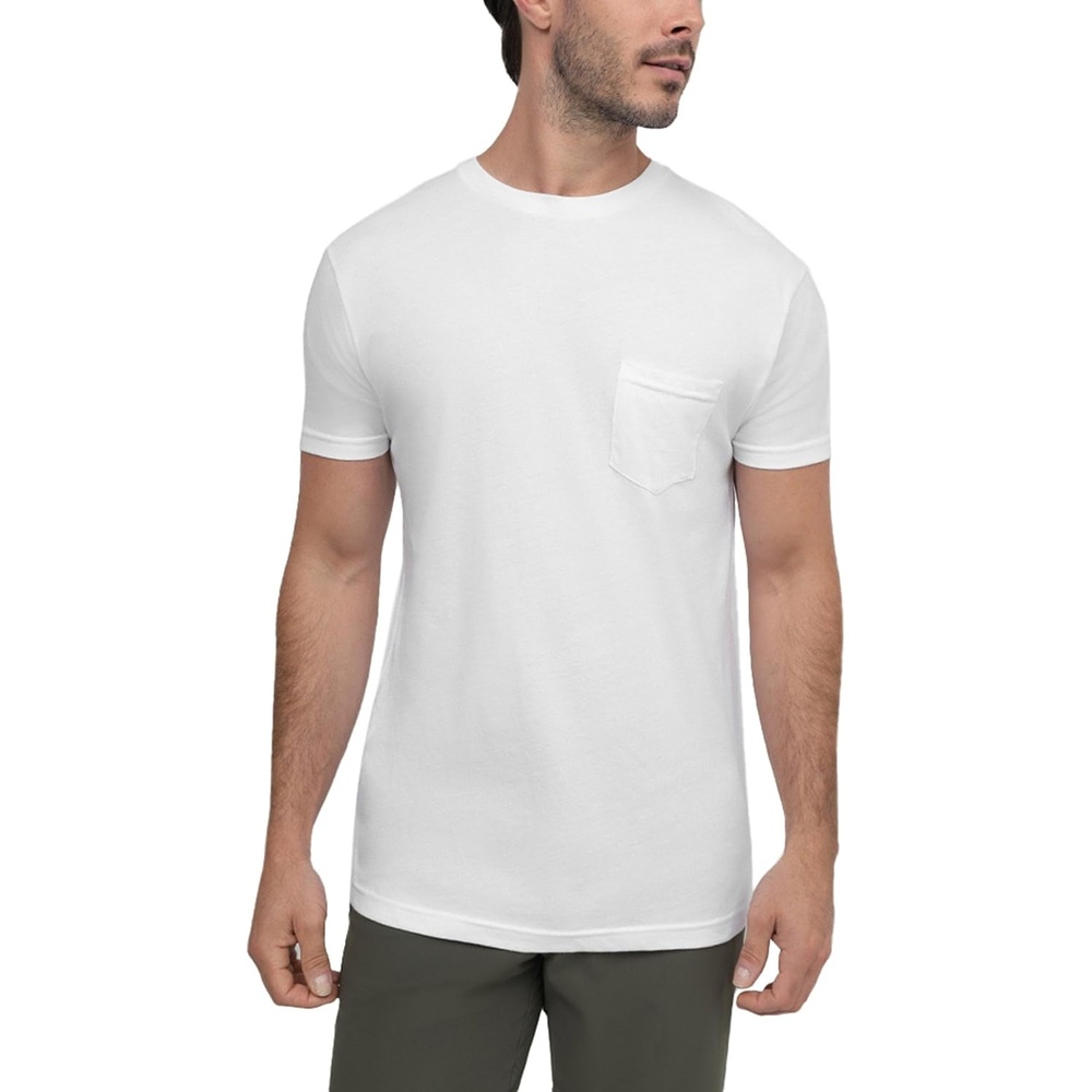 image:imagePocket T Shirts for Men Soft Cotton Crew Neck Fitted Casual Tees S4XLWhite Nologo