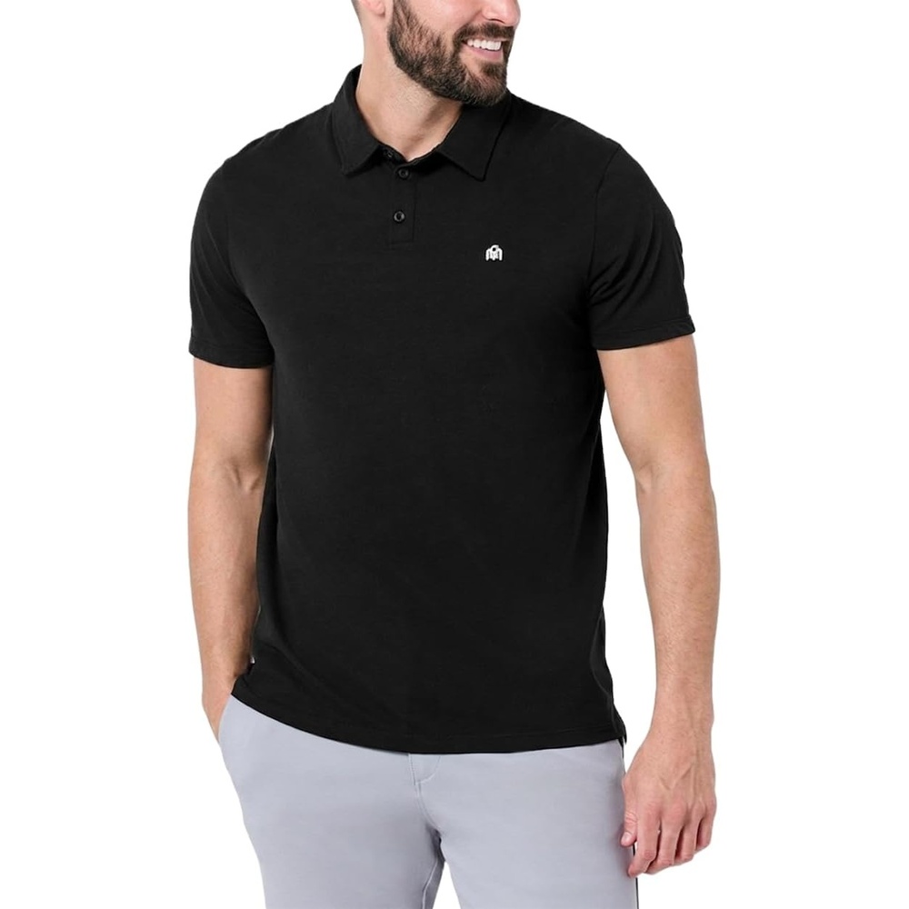 image:imagePolo Shirts for Men Soft Cotton Slim Fit Short Sleeve Collared S4XLBlack Logo