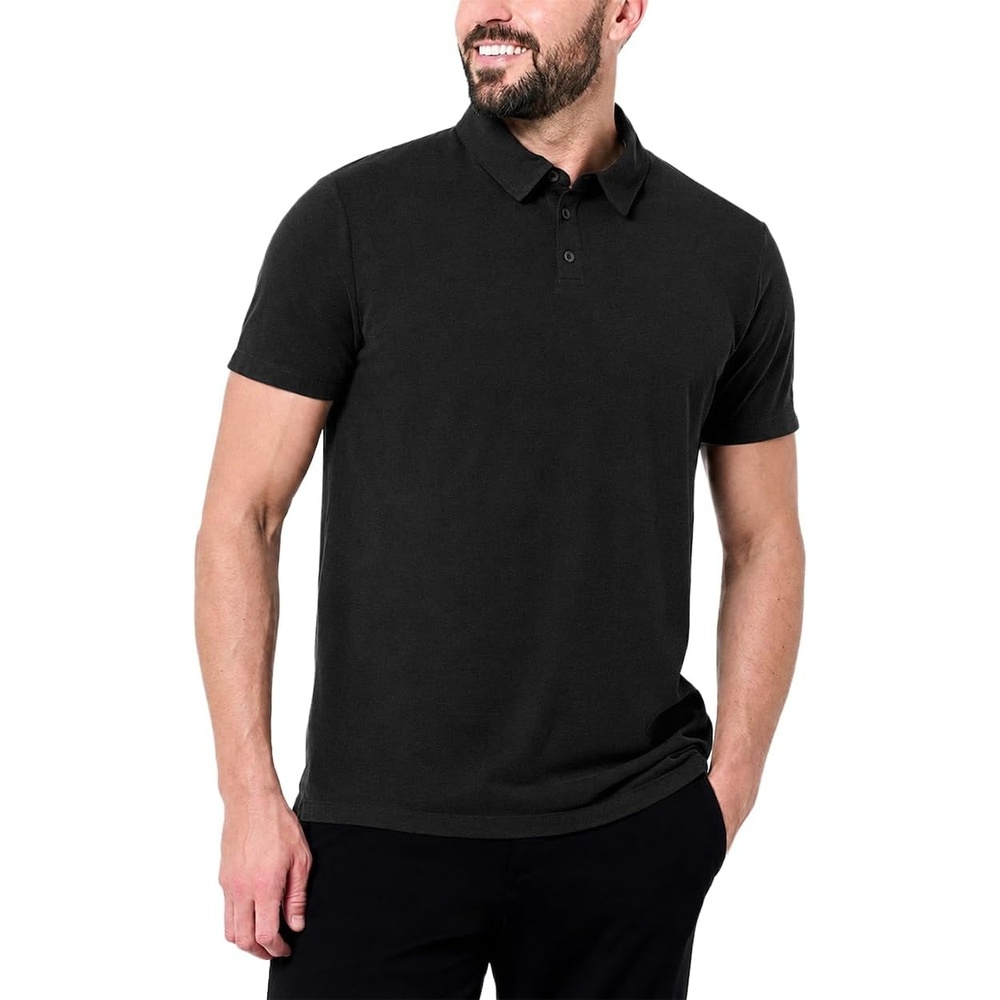 image:imagePolo Shirts for Men Soft Cotton Slim Fit Short Sleeve Collared S4XLBlack  Nologo