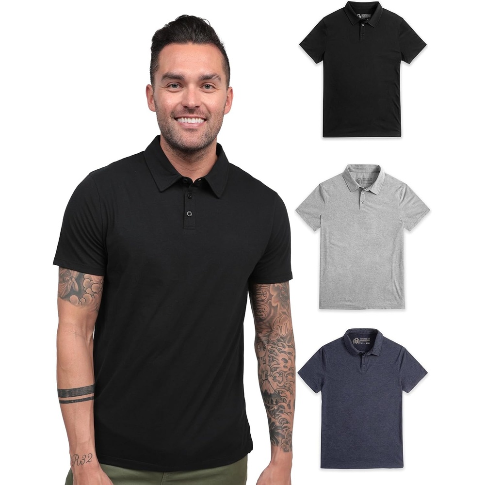 image:imagePolo Shirts for Men Soft Cotton Slim Fit Short Sleeve Collared S4XLBlackGreyNavy Nologo
