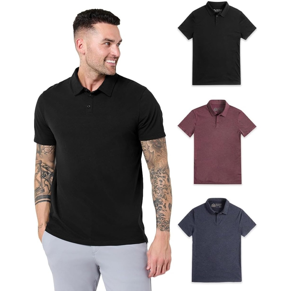 image:imagePolo Shirts for Men Soft Cotton Slim Fit Short Sleeve Collared S4XLBlackMaroonNavy