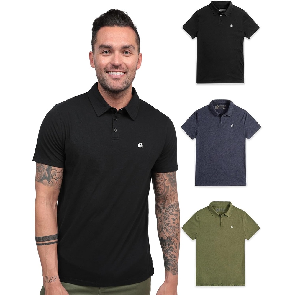 image:imagePolo Shirts for Men Soft Cotton Slim Fit Short Sleeve Collared S4XLBlackNavyOlive Green Logo