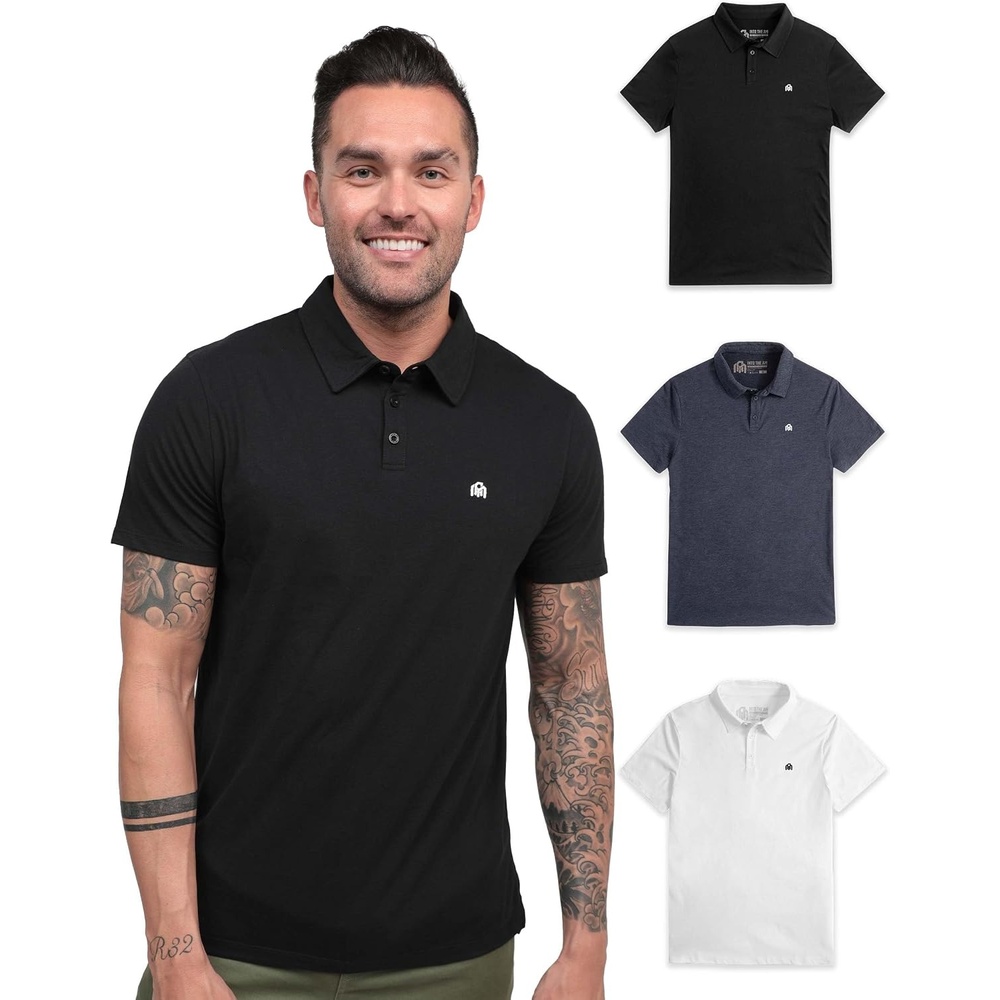 image:imagePolo Shirts for Men Soft Cotton Slim Fit Short Sleeve Collared S4XLBlackNavyWhite Logo