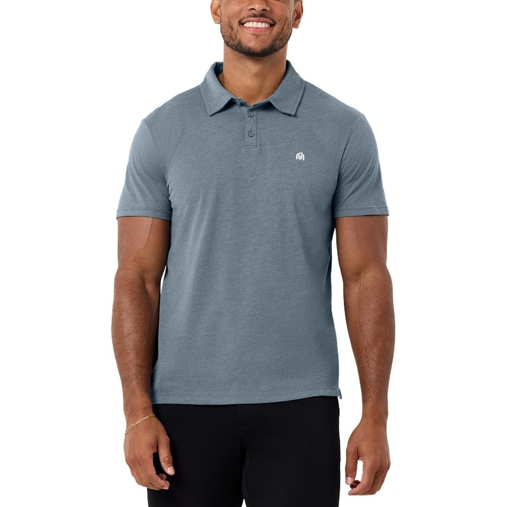 image:imagePolo Shirts for Men Soft Cotton Slim Fit Short Sleeve Collared S4XLIndigo Logo
