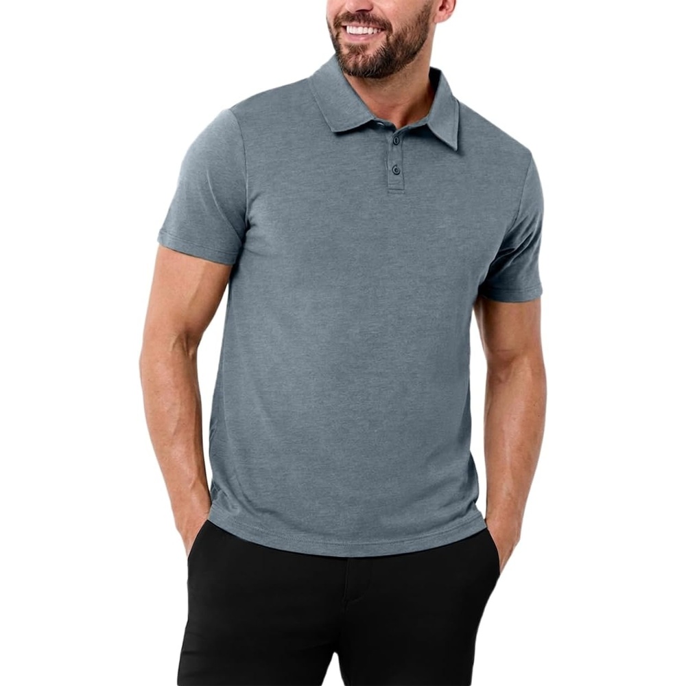 image:imagePolo Shirts for Men Soft Cotton Slim Fit Short Sleeve Collared S4XLIndigo Nologo