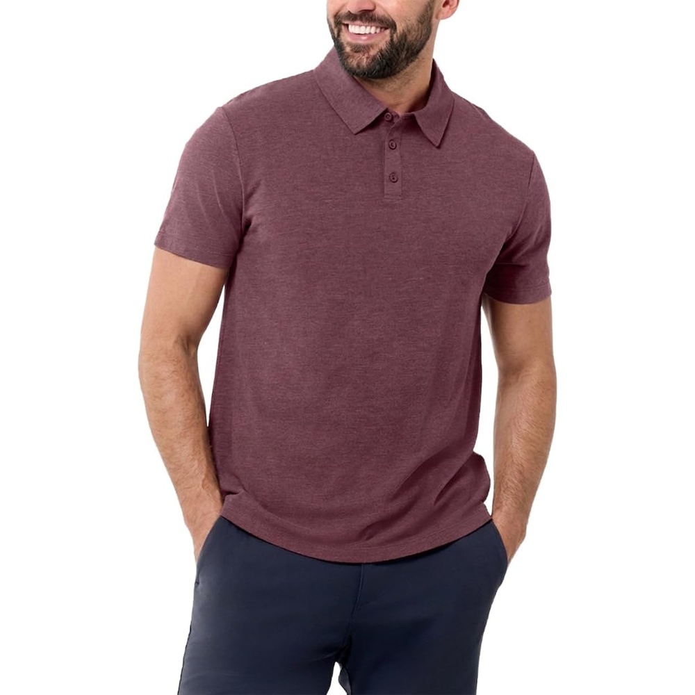 image:imagePolo Shirts for Men Soft Cotton Slim Fit Short Sleeve Collared S4XLMaroon Nologo