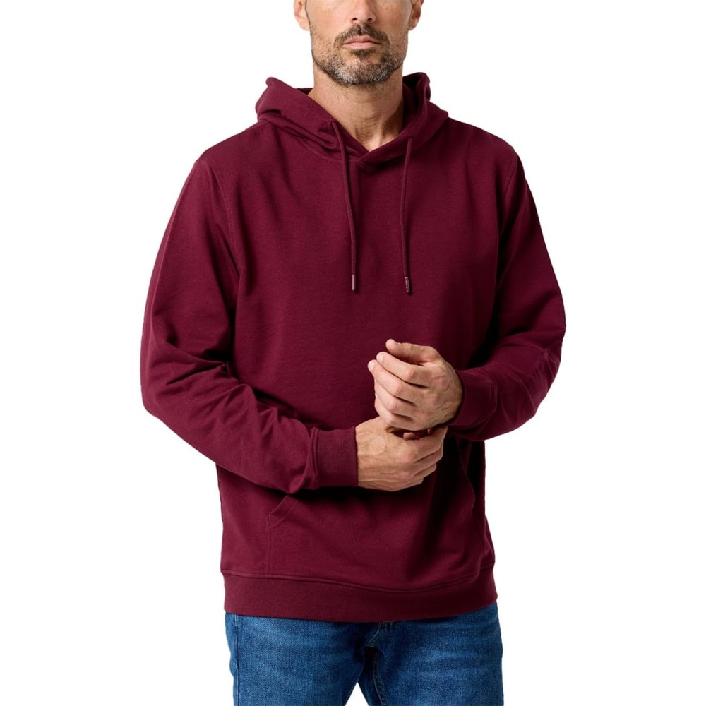 image:imagePullover Hoodie for Men Casual Cotton Blend Sweatshirt LightweightNonbranded  Dark Maroon