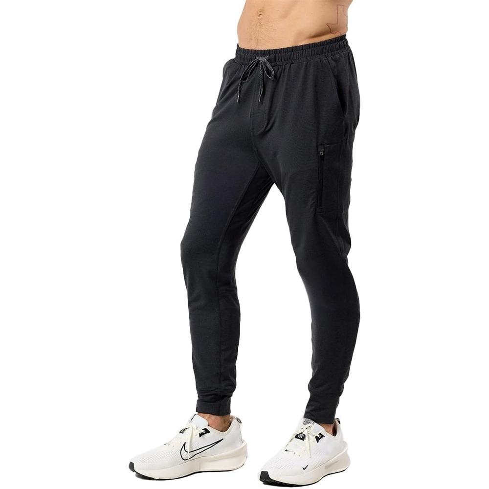 image:imageWorkout Joggers for Men Tapered Gym Pants Zipper Lightweight S4XLCharcoal