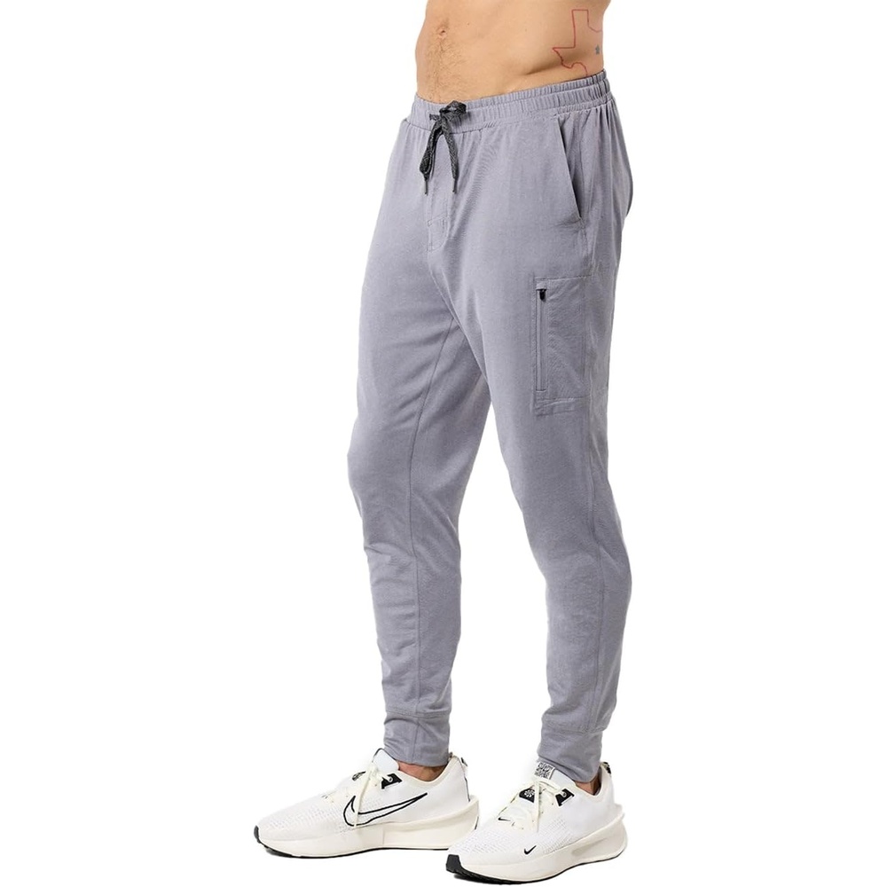 image:imageWorkout Joggers for Men Tapered Gym Pants Zipper Lightweight S4XLGrey