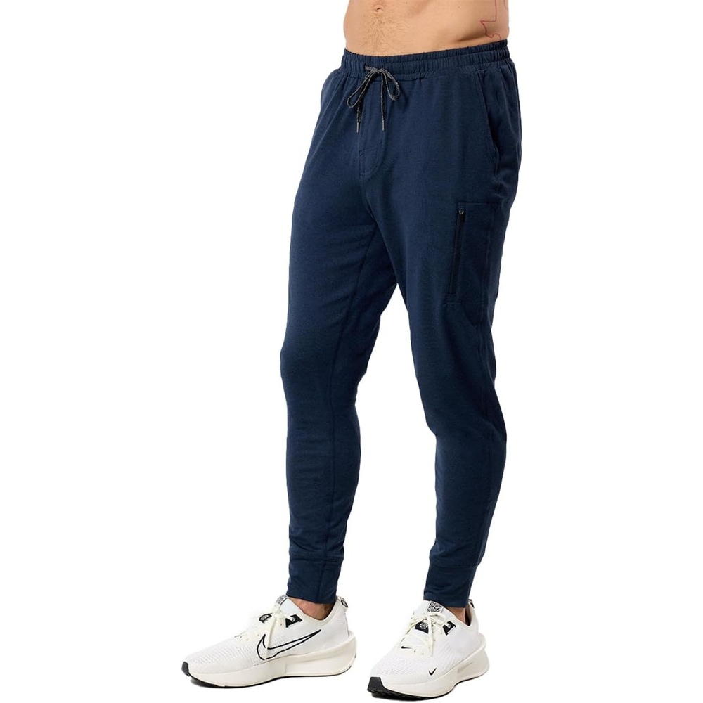 image:imageWorkout Joggers for Men Tapered Gym Pants Zipper Lightweight S4XLNavy