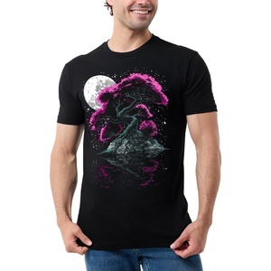 Graphic Tees for Men Cool Art Short Sleeve T-Shirts Soft Slim Fit S-4XL(Midnight Bloom)