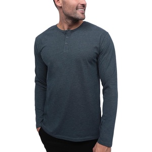 Henley Shirts for Men Long Sleeve Casual 3 Button Soft Cotton S-4XL(Navy – No-logo)