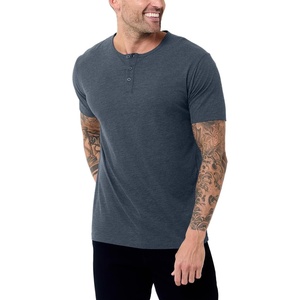 Henley Shirts for Men Short Sleeve Casual Fitted 3 Button Crew S-4XL(Navy – No-logo)