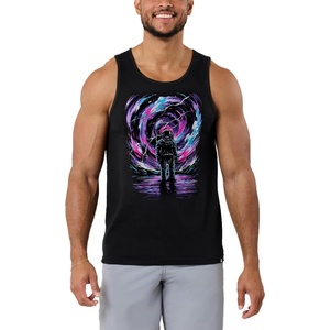 INTO THE AM Graphic Tank Tops for Men Cool Summer Beach Muscle Tanks S-2XL(Cosmic Surge)