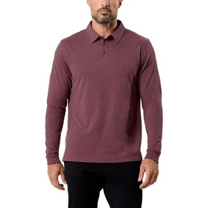 Long Sleeve Polo Shirts for Men Slim Fit Collared Soft Cotton S-4XL(Non-branded – Maroon)