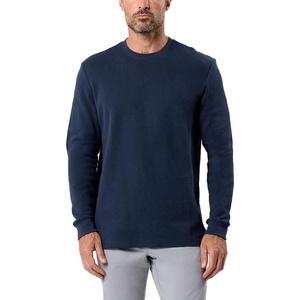 Long Sleeve Waffle Knit Crew by INTO THE AM(Navy)