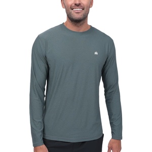 Long Sleeve Workout Shirts for Men Dri Fit Quick Dry Gym Tees S-4XL(Indigo – Logo)
