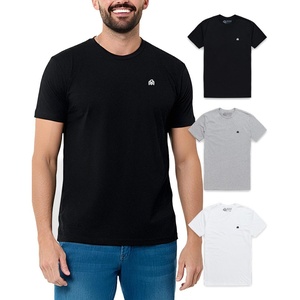 Mens T Shirts Soft Cotton Crew Neck Athletic Fit Casual Tees S-4XL(3-pack Black/Grey/White)