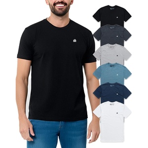 Mens T Shirts Soft Cotton Crew Neck Athletic Fit Casual Tees S-4XL(6-pack Black/Charcoal/Grey/Indigo/Navy/White)