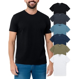 Mens T Shirts Soft Cotton Crew Neck Athletic Fit Casual Tees S-4XL(6-pack Black/Charcoal/Indigo/Navy/Olive Green/White)