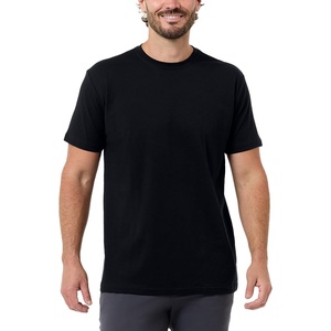 Pima Cotton T Shirts for Men Luxury Soft Crew Tee S-4XL(Black)