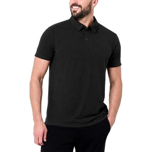 Polo Shirts for Men Soft Cotton Slim Fit Short Sleeve Collared S-4XL(Black – No-logo)