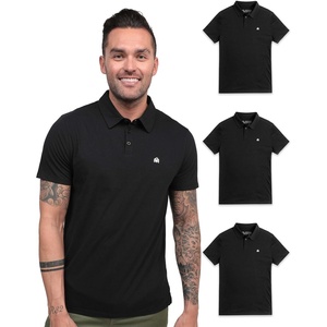 Polo Shirts for Men Soft Cotton Slim Fit Short Sleeve Collared S-4XL(Black/Black/Black – Logo)
