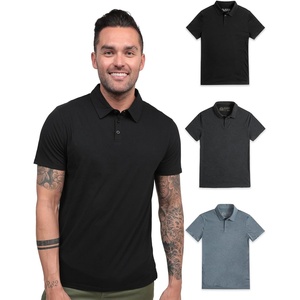 Polo Shirts for Men Soft Cotton Slim Fit Short Sleeve Collared S-4XL(Black/Charcoal/Indigo – No-logo)