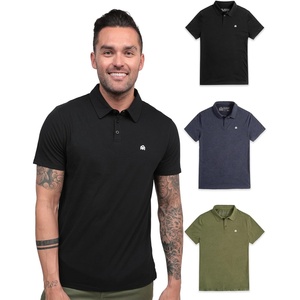 Polo Shirts for Men Soft Cotton Slim Fit Short Sleeve Collared S-4XL(Black/Navy/Olive Green – Logo)