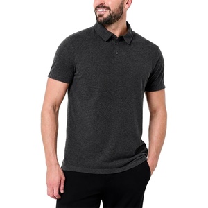 Polo Shirts for Men Soft Cotton Slim Fit Short Sleeve Collared S-4XL(Charcoal – No-logo)