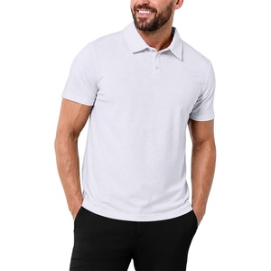 Polo Shirts for Men Soft Cotton Slim Fit Short Sleeve Collared S-4XL(White – No-logo)
