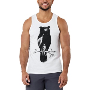 INTO THE AM Graphic Tank Tops for Men Cool Summer Beach Muscle Tanks S-2XL(Dreamer – White)