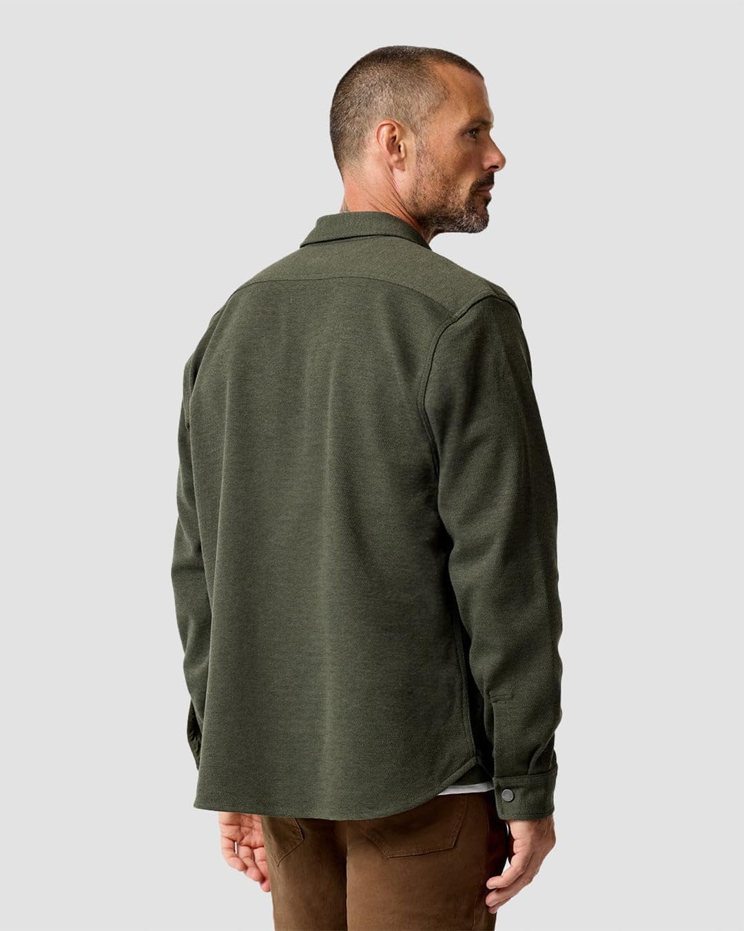image:imageINTO THE AM Shirt Jackets for Men Casual Twill Shacket Button Up Fall S4XLMidnight Olive