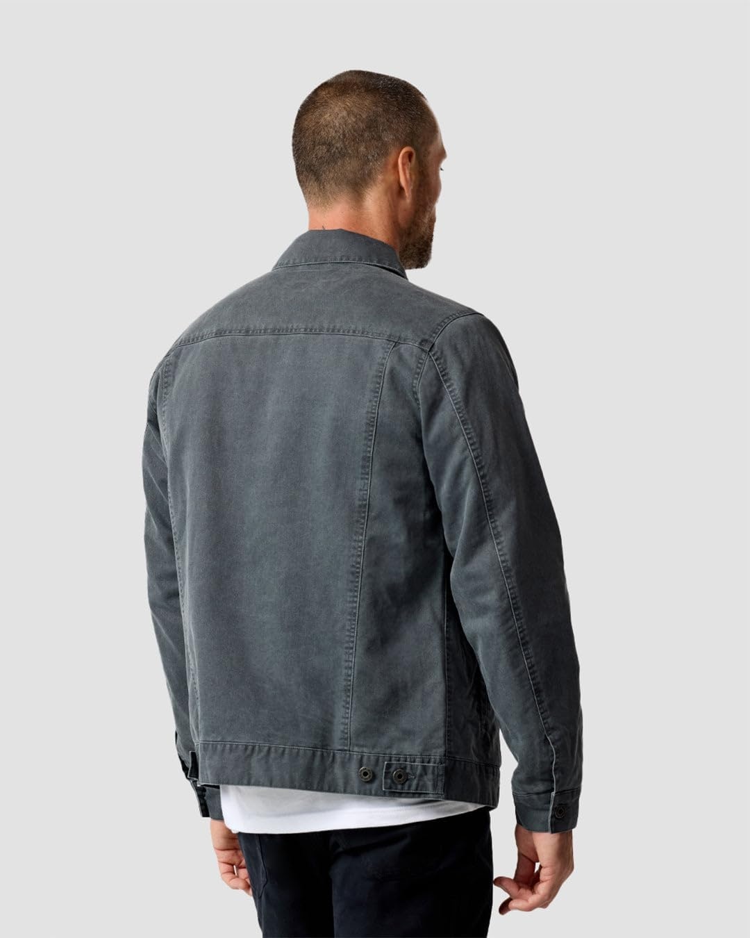 image:imageINTO THE AM Trucker Jackets for Men Flannel Lined Canvas Workwear S4XLCharcoal