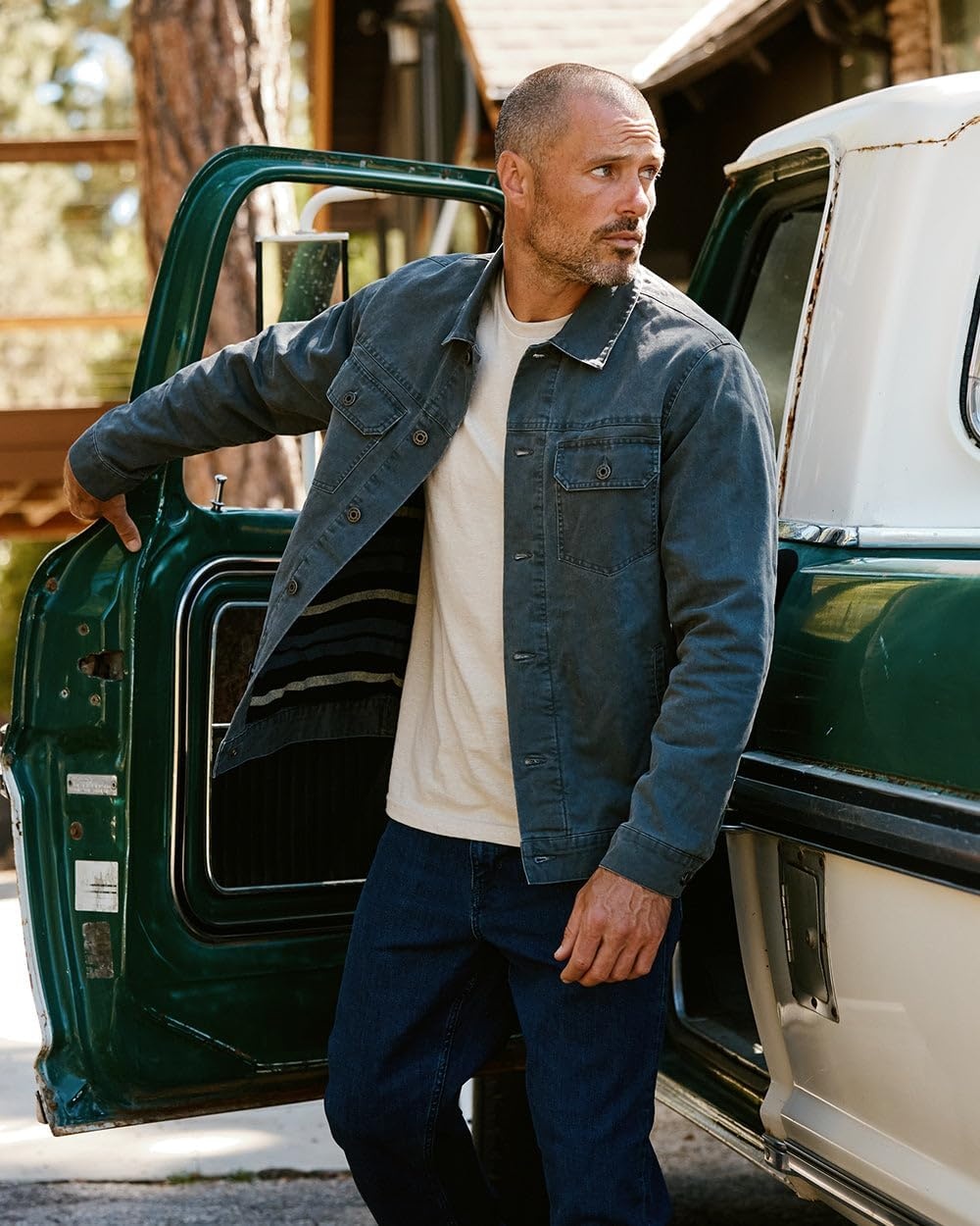 image:imageINTO THE AM Trucker Jackets for Men Flannel Lined Canvas Workwear S4XLCharcoal