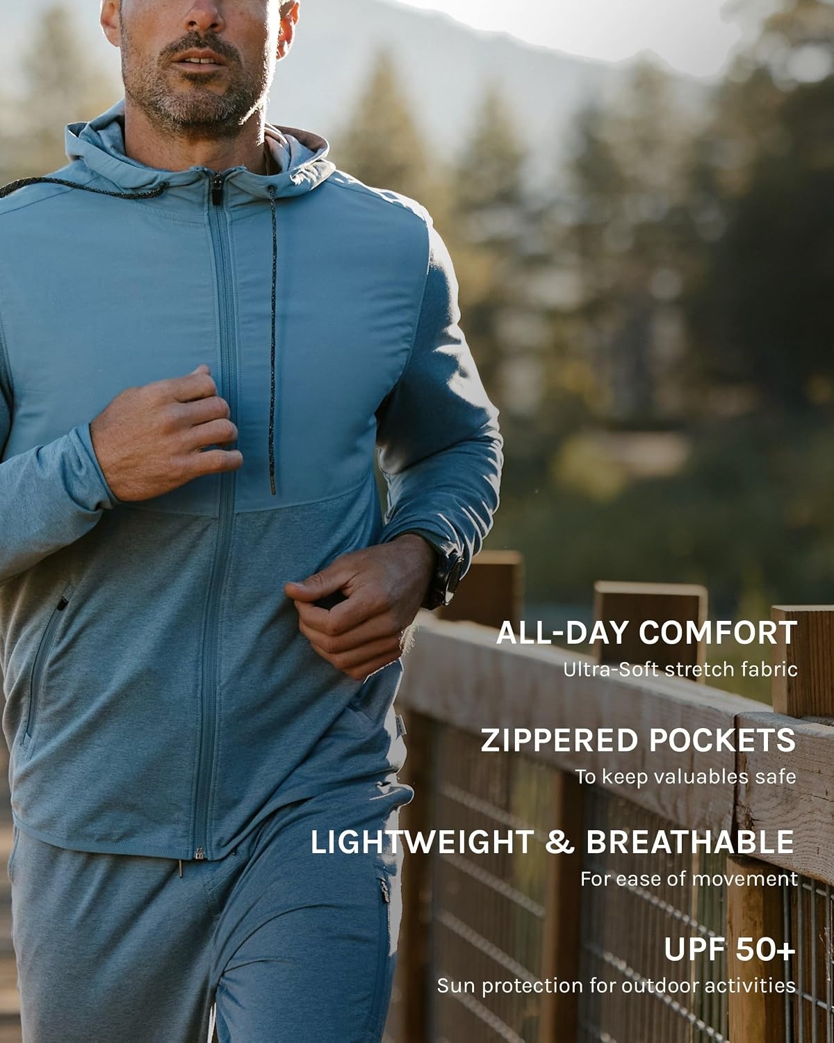 image:imageWindbreaker Jackets for Men Lightweight Athletic Shell Casual ZipNonbranded Dusty Blue