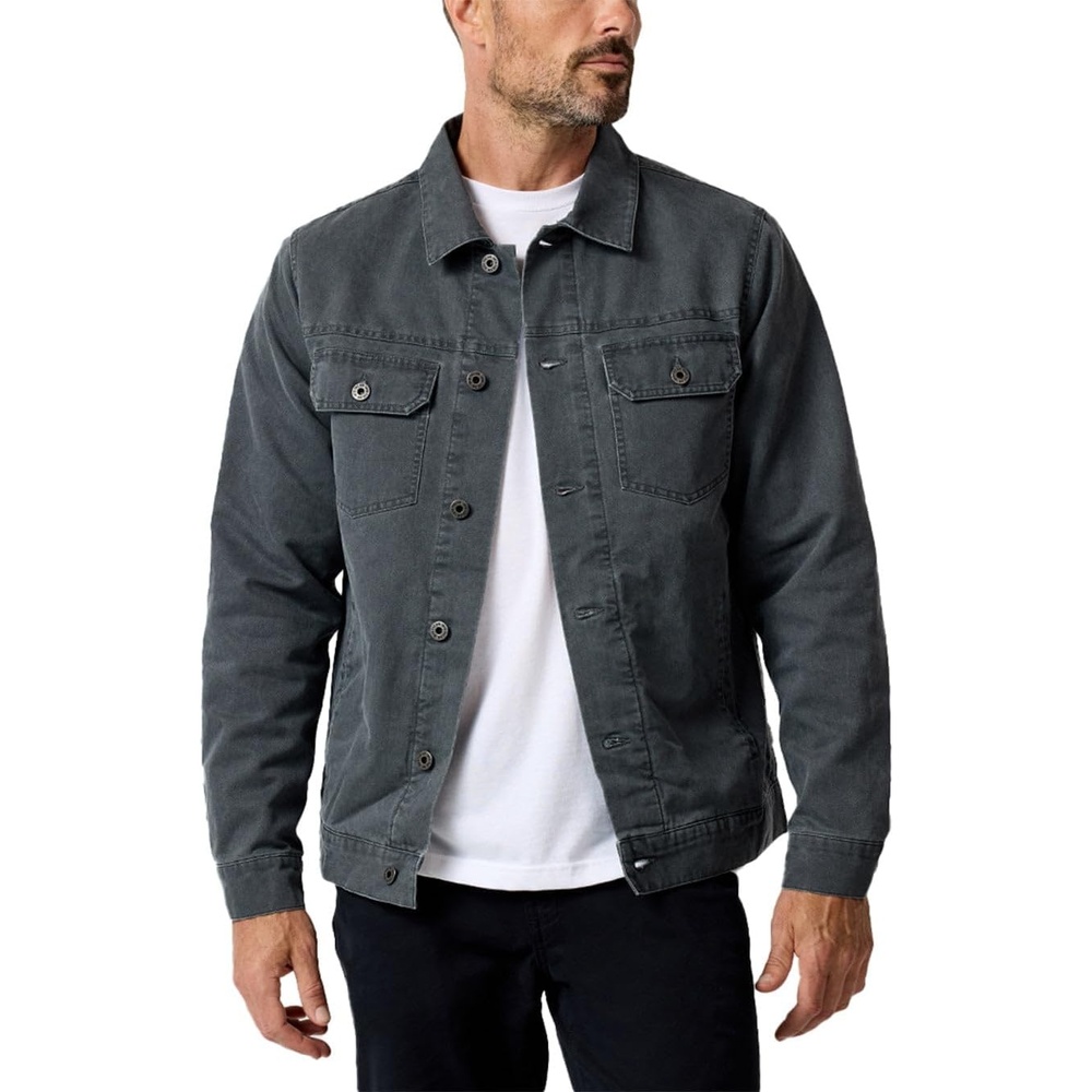 image:imageINTO THE AM Trucker Jackets for Men Flannel Lined Canvas Workwear S4XLCharcoal