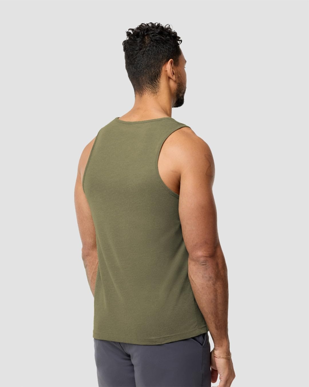 image:imageTank Tops for Men Soft Cotton Blend Sleeveless Muscle Tanks S2XLOlive Green Nologo