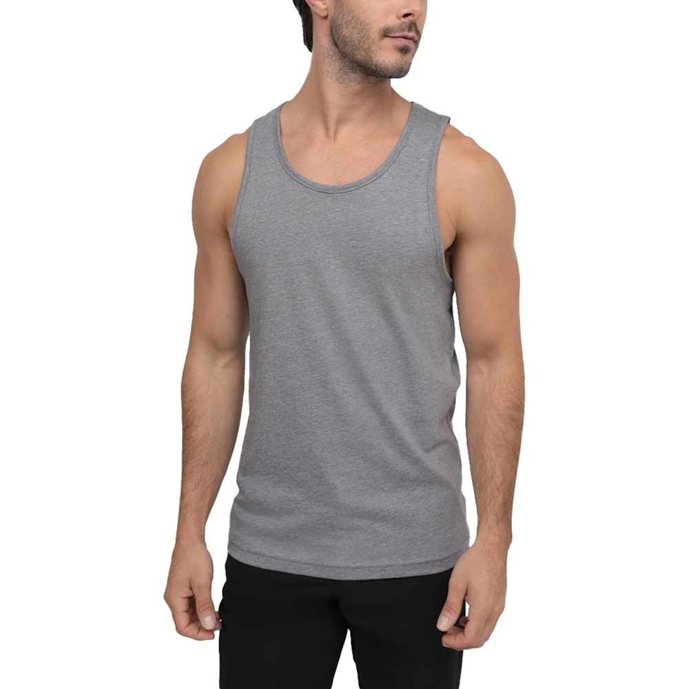 image:imageTank Tops for Men Soft Cotton Blend Sleeveless Muscle Tanks S2XLGrey Nologo