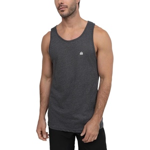 Tank Tops for Men Soft Cotton Blend Sleeveless Muscle Tanks S-2XL(Charcoal – Logo)