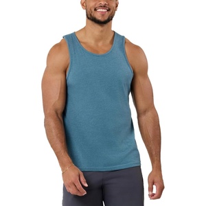 Tank Tops for Men Soft Cotton Blend Sleeveless Muscle Tanks S-2XL(Indigo – No-logo)