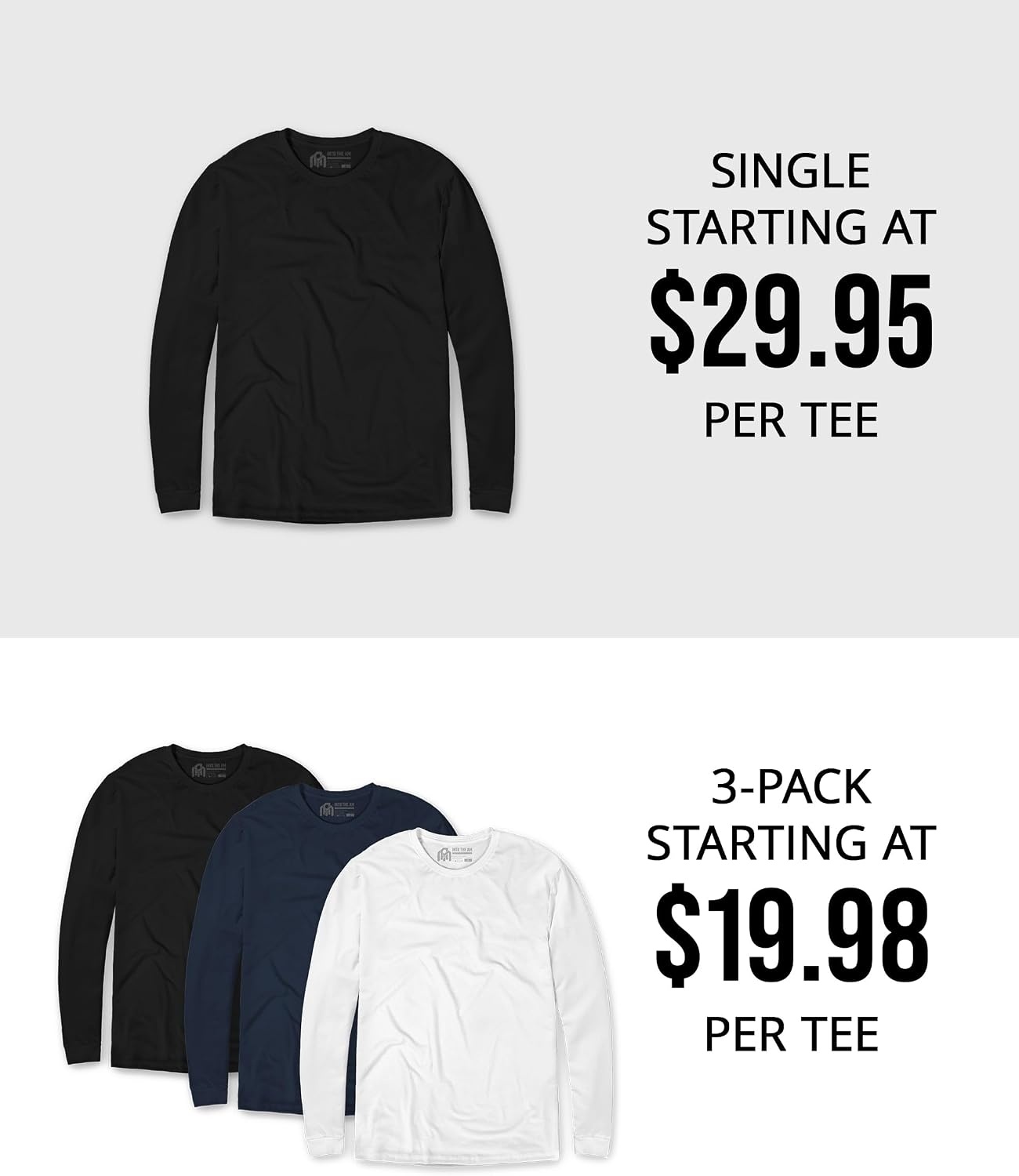 image:imageLong Sleeve Shirts for Men Soft Cotton Crew Neck Casual Tees S3XL6pack BlackCharcoalGreyIndigoNavyWhite