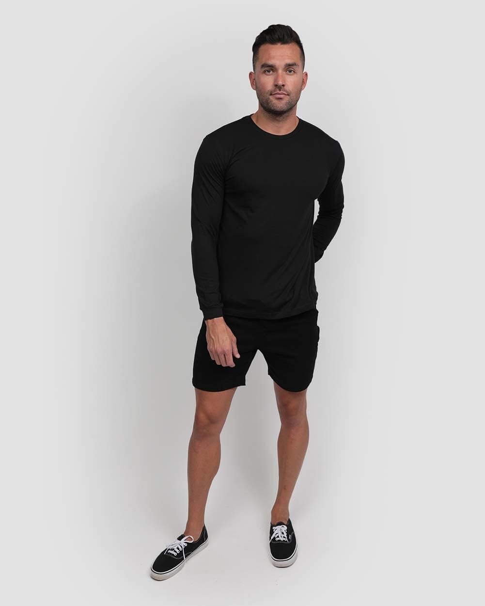 image:imageLong Sleeve Shirts for Men Soft Cotton Crew Neck Casual Tees S3XL6pack BlackCharcoalGreyIndigoNavyWhite