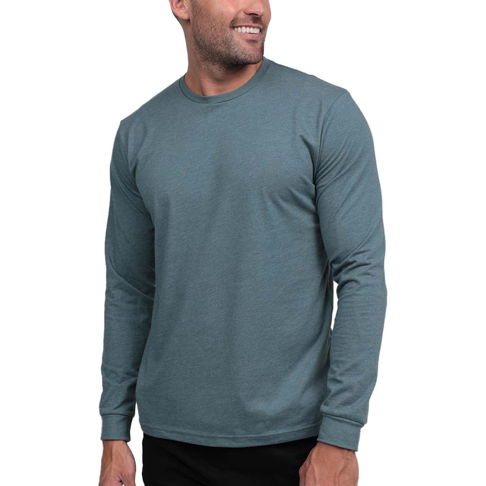 image:imageLong Sleeve Shirts for Men Soft Cotton Crew Neck Casual Tees S3XLNonbranded  Indigo
