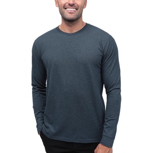Long Sleeve Shirts for Men Soft Cotton Crew Neck Casual Tees S-3XL(Non-branded – Navy)