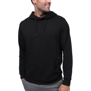Pullover Hoodie for Men Casual Cotton Blend Sweatshirt Lightweight(Black – No-logo)